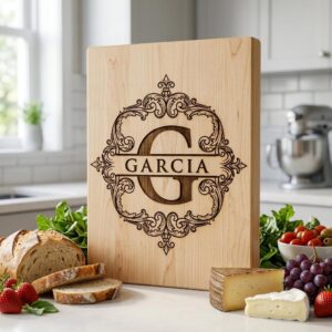 Monogram bundle, Wilson family crest, alphabet chopping board engraving download