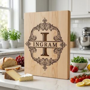 Monogram bundle, Wilson family crest, alphabet chopping board engraving download
