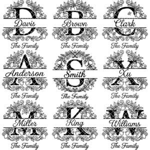 Monogram Engraving Bundle, Custom Family Name Logo, Alphabet Ornament Boards