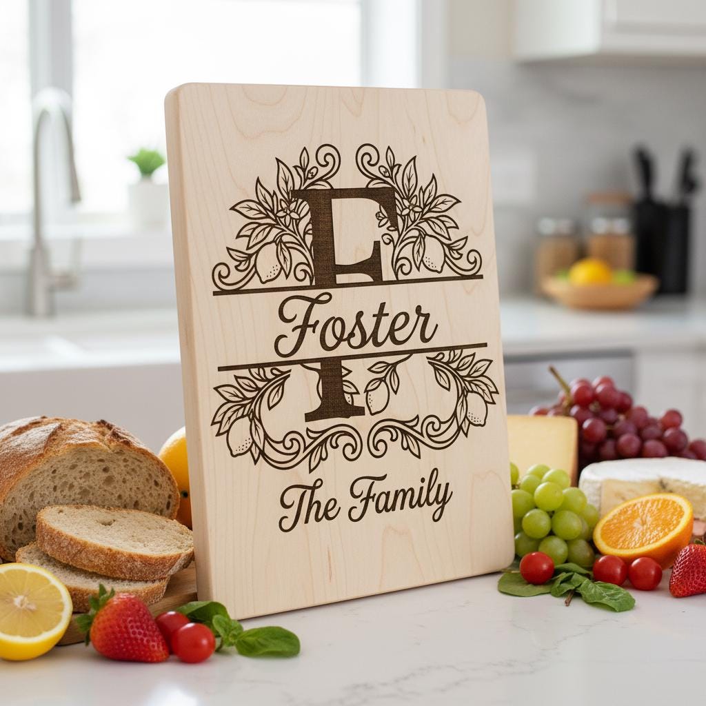 Monogram Engraving Bundle, Custom Family Name Logo, Alphabet Ornament Boards