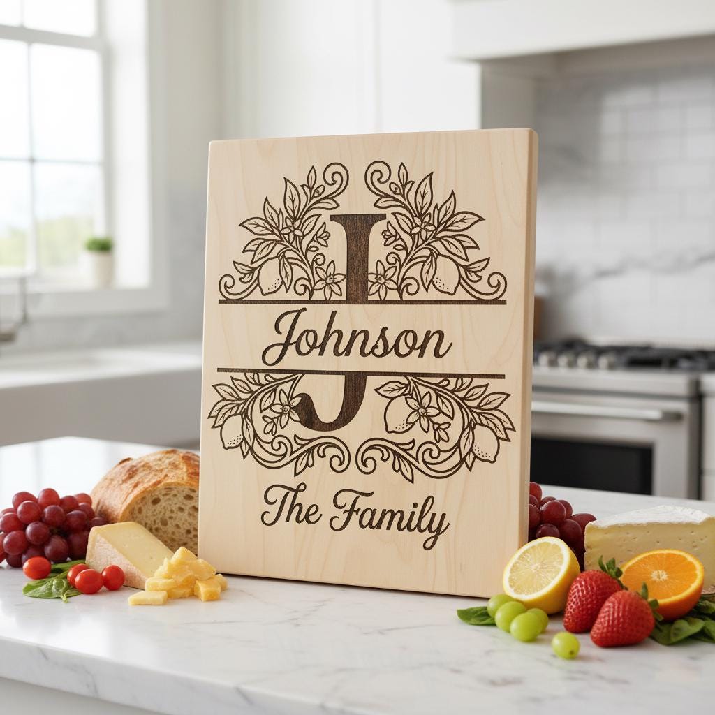 Monogram Engraving Bundle, Custom Family Name Logo, Alphabet Ornament Boards