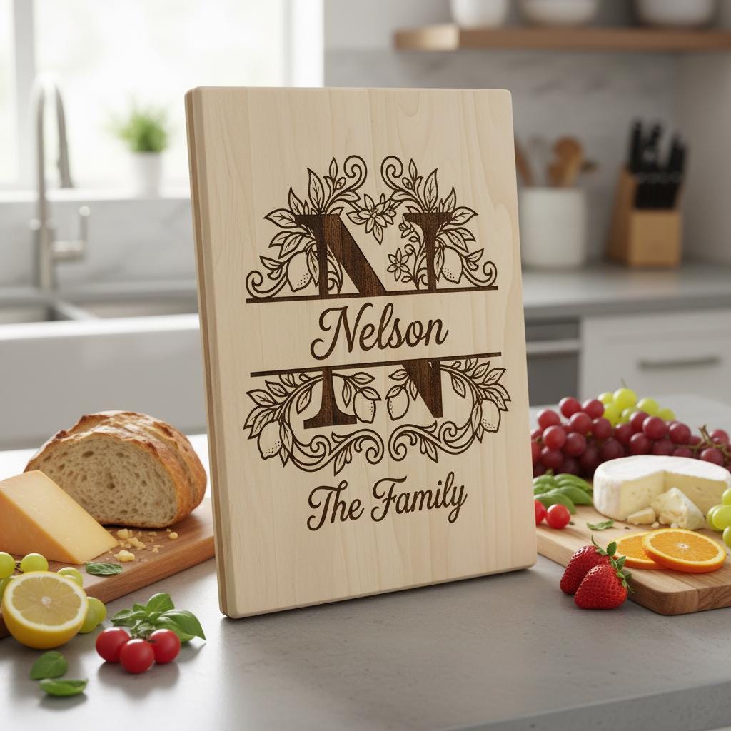 Monogram Engraving Bundle, Custom Family Name Logo, Alphabet Ornament Boards