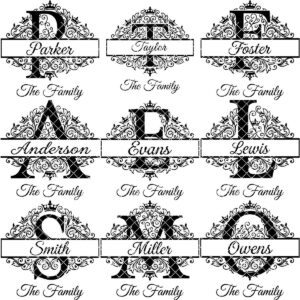 Monogram Engraving Designs, Custom Family Name, Alphabet Surname Banners