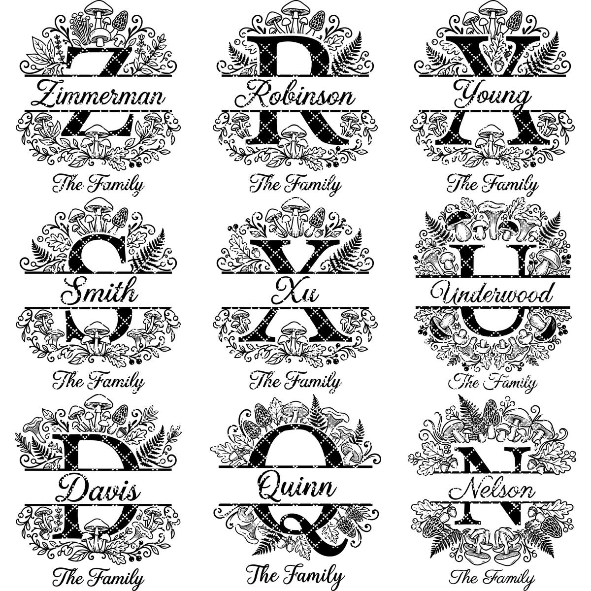 Mushroom Forest Kitchen Design, Custom Family Name Board, Laser Monogram Set