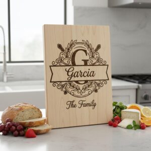 Personalized Board Monogram Alphabet Bundle, Family Name Engraving, Laurel Wreath Design