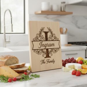 Personalized Board Monogram Alphabet Bundle, Family Name Engraving, Laurel Wreath Design