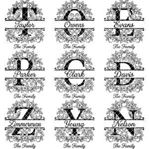 Personalized Monogram Alphabet Bundle, Floral Apple Blossom Design for Family Gifts