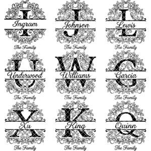 Personalized Monogram Alphabet Bundle, Floral Apple Blossom Design for Family Gifts