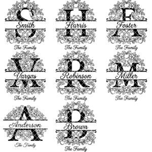 Personalized Monogram Alphabet Bundle, Floral Apple Blossom Design for Family Gifts