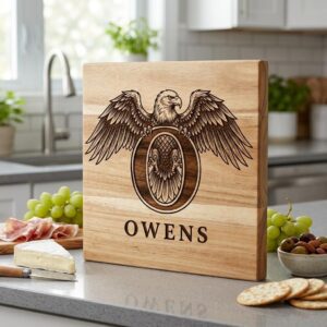 Vintage eagle monogram bundle, personalized family crest, laser engraving board