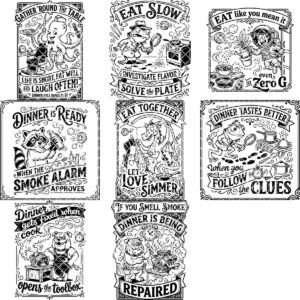 Vintage Grumpy Animal Badge Bundle, Charcuterie Engraving Digital Download