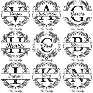 Wheat Monogram Engraving Bundle, Custom Family Name Alphabet, Harvest Kitchen Decor