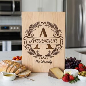 Wheat Monogram Engraving Bundle, Custom Family Name Alphabet, Harvest Kitchen Decor