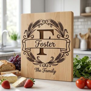 Wheat Monogram Engraving Bundle, Custom Family Name Alphabet, Harvest Kitchen Decor