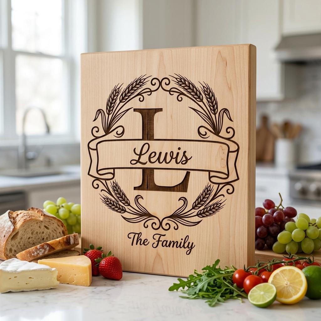 Wheat Monogram Engraving Bundle, Custom Family Name Alphabet, Harvest Kitchen Decor