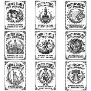 250th Anniversary Patriotic Chopping Board Engraving, American History Art