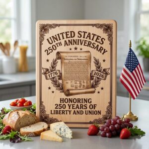 250th Anniversary Patriotic Chopping Board Engraving Design, 1776 2026