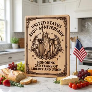 250th Anniversary Patriotic Chopping Board Engraving Design, 1776 2026