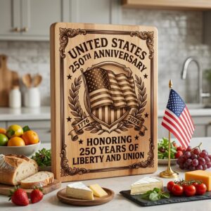 250th Anniversary Patriotic Chopping Board Engraving Design, 1776 2026