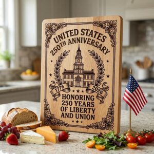 250th Anniversary Patriotic Chopping Board Engraving Design, 1776 2026