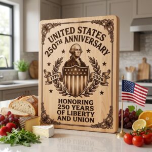 250th Anniversary Patriotic Chopping Board Engraving Design, 1776 2026