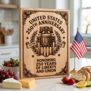 250th Anniversary Patriotic Chopping Board Engraving Design, 1776 2026