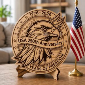 250th Anniversary Patriotic Design Bundle, Modern Laser Engraving Wood Sign File