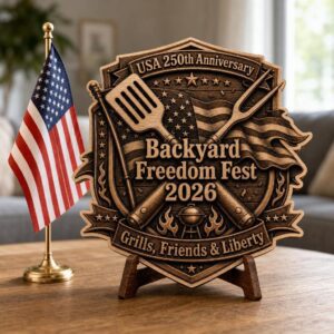 America 250 3D Illusion Laser Engraving Design, USA Anniversary for Plaques