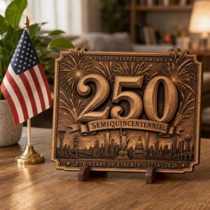 America 250 3D Illusion Laser Engraving Design, USA Anniversary for Plaques