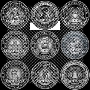 America 250 Patriotic Slate Coasters, Laser Engraving Designs, 10 Pack