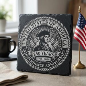 America 250 Patriotic Slate Coasters, Laser Engraving Designs, 10 Pack