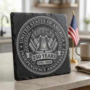 America 250th Anniversary Slate Coaster Engraving Designs, Patriotic Bundle