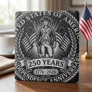 America 250th Anniversary Slate Coaster Engraving Designs, Patriotic Bundle