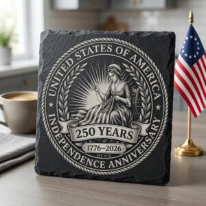 America 250th Anniversary Slate Coaster Engraving Designs, Patriotic Bundle