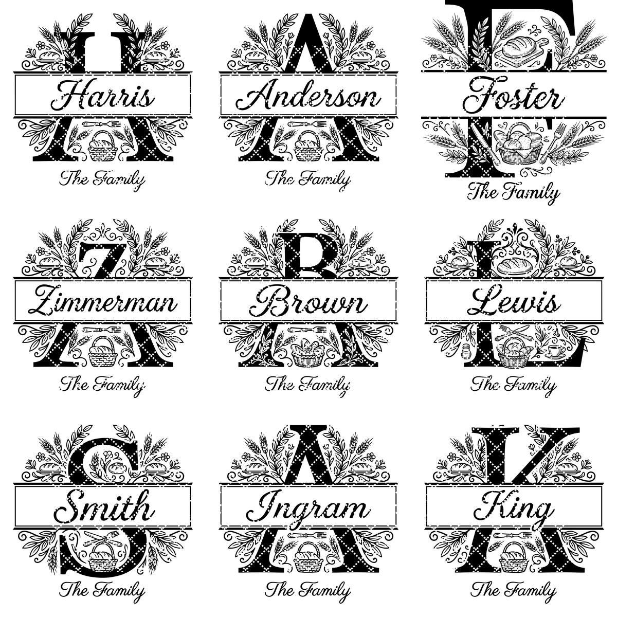 Chopping Board Engraving Bundle, Custom Family Name, Homestead Bread Crest