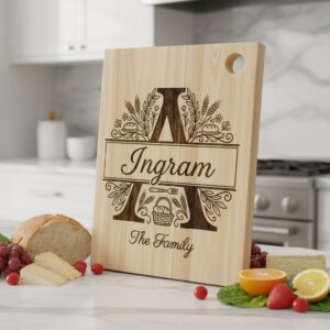Chopping Board Engraving Bundle, Custom Family Name, Homestead Bread Crest