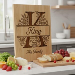 Chopping Board Engraving Bundle, Custom Family Name, Homestead Bread Crest