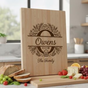 Chopping Board Engraving Bundle, Custom Family Name, Homestead Bread Crest