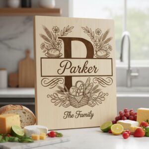 Chopping Board Engraving Bundle, Custom Family Name, Homestead Bread Crest