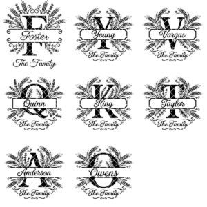Chopping Board Engraving Template, Family Name Monogram Bundle, Wheat Supper