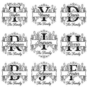 Family Monogram Design, Custom Alphabet Logo for Engraving, Kitchen Name Sign