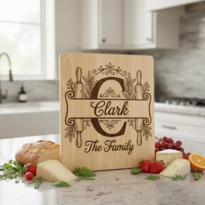 Family Monogram Design, Custom Alphabet Logo for Engraving, Kitchen Name Sign