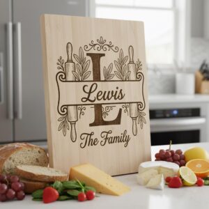 Family Monogram Design, Custom Alphabet Logo for Engraving, Kitchen Name Sign