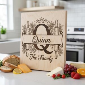 Family Monogram Design, Custom Alphabet Logo for Engraving, Kitchen Name Sign