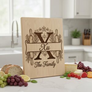 Family Monogram Design, Custom Alphabet Logo for Engraving, Kitchen Name Sign