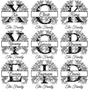 Family Monogram Design, Custom Name Logo for Engraving, Crest Laser File