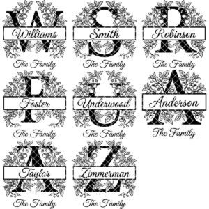Family Monogram Design, Custom Name Logo for Engraving, Crest Laser File