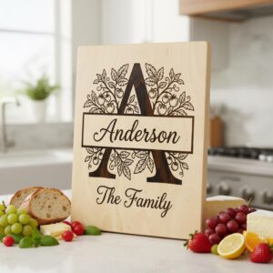 Family Monogram Design, Custom Name Logo for Engraving, Crest Laser File