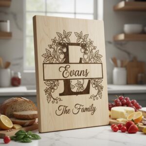 Family Monogram Design, Custom Name Logo for Engraving, Crest Laser File