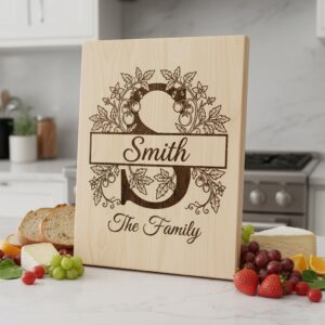 Family Monogram Design, Custom Name Logo for Engraving, Crest Laser File